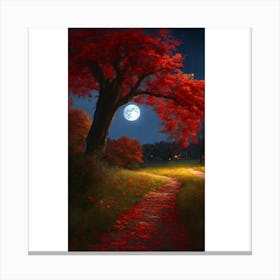 Full Moon In The Forest 4 Canvas Print