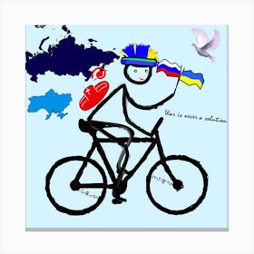 Making peace between Ukraine and Russia_ Cyclist Canvas Print
