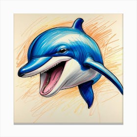 Dolphin Drawing 9 Canvas Print