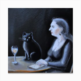 Wine and Cats 2 Canvas Print