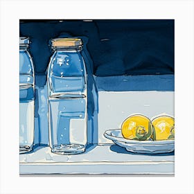 Lemons And Water Canvas Print