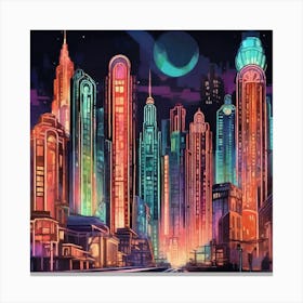 Futuristic Cityscape 196 Canvas Print