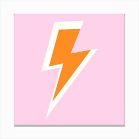 Pink and Orange Lightning Bolt Canvas Print