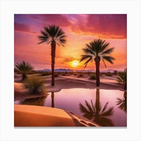 Sunset In The Desert 1 Canvas Print