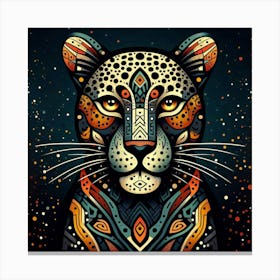 Tribal African Art Leopard 3 Canvas Print