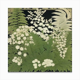 Ferns And Flowers Canvas Print