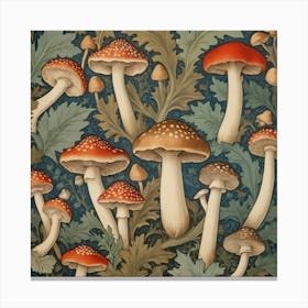 William Morris Print Mushrooms Poster Vintage Textile 3 Canvas Print