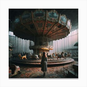 Abandoned Carousel Canvas Print