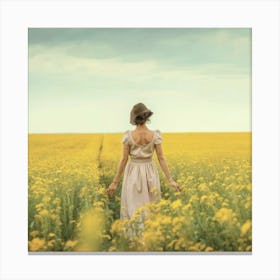 Woman In A Field Canvas Print