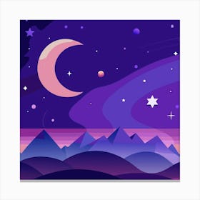 A Serene Night Sky With A Gentle Gradient From Dee 1 Canvas Print