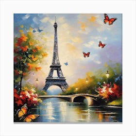 Paris With Butterflies 89 Canvas Print