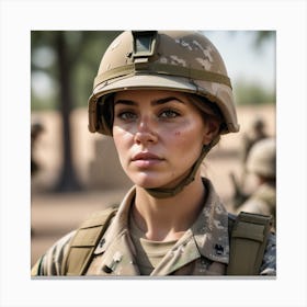 Female Us Army Soldier 3 Canvas Print