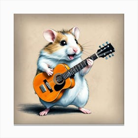 Hamster Playing Guitar 5 Canvas Print