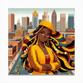 Illustration Of An African American Woman Canvas Print