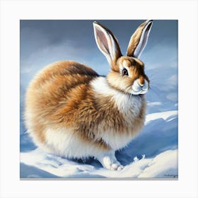 Bunny In The Snow Canvas Print