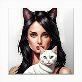 Cat Woman 3 Canvas Print