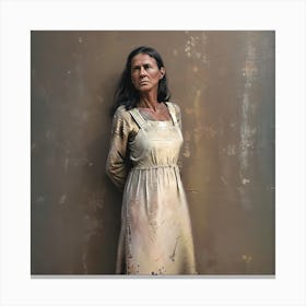 Old Inca Woman In A Dress Canvas Print