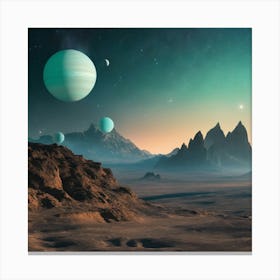 Planets In Space 3 Canvas Print