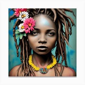 African Girl With Dreadlocks Canvas Print
