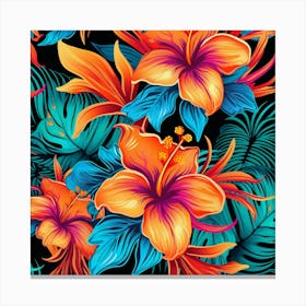 Tropical Hawaiian Seamless Pattern Canvas Print