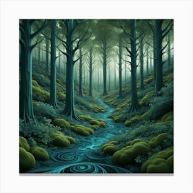 River In The Forest 27 Canvas Print