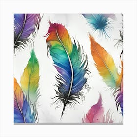 Rainbow Feathers 2 Canvas Print