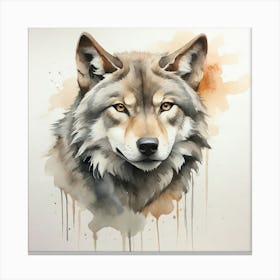 Default Create A Simple Watercolor Of A Wolf Using Neutral And 0 Canvas Print