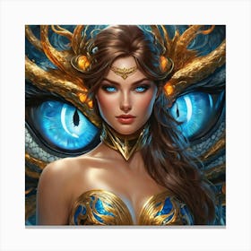 Woman With Blue Eyes dy Canvas Print