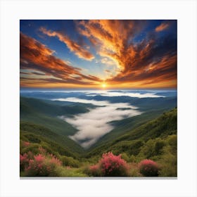 Sunrise Over The Mountains 10 Canvas Print