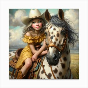 Girl On A Horse 1 Canvas Print