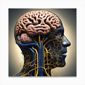 Human Head With Blood Vessels Canvas Print