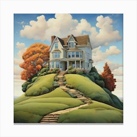 House On The Hill Art Print 1 Canvas Print