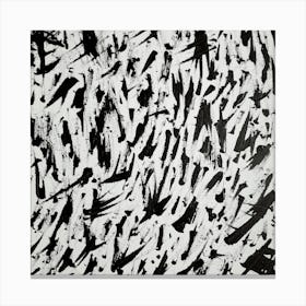 Black And White Brushstrokes Canvas Print