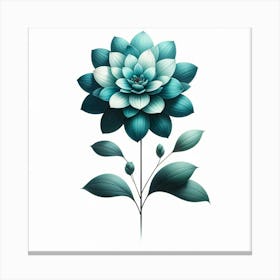 Blue Dahlia Flower 2 Canvas Print