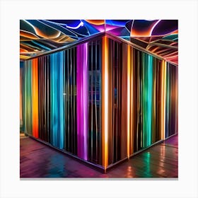 Neon Lights On A Wall Canvas Print