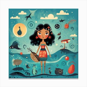 Hawaiian Girl Canvas Print