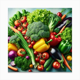 A Vibrant And Colorful Image Showcasing A Variety Of Fresh Vegetables Arranged In An Appealing And Artistic Manner 1 Canvas Print