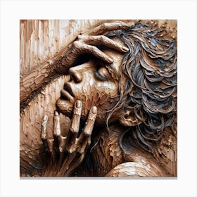 Textured Elegance - Abstract Woman Art Canvas Print