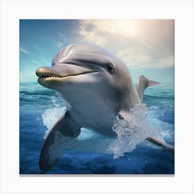 Dolphin Swimming In The Ocean Canvas Print