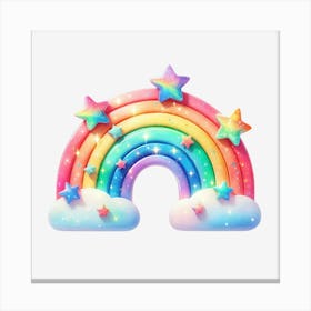 Rainbow And Stars 1 Canvas Print