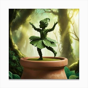 Dancing Green Plant 1 Canvas Print