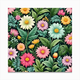 Seamless Floral Pattern 8 Canvas Print