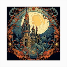 Castle In The Moonlight Canvas Print