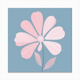 A White And Pink Flower In Minimalist Style Square Composition 354 Canvas Print