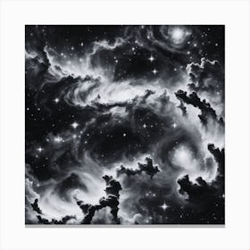 Nebula Black and White Canvas Print