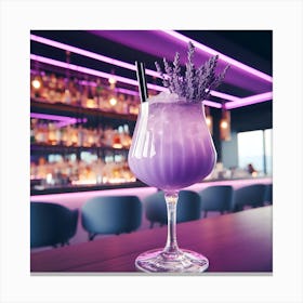 glass of lavender cocktail Canvas Print