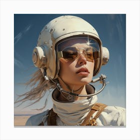 Girl In Space Canvas Print