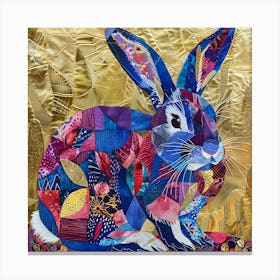 Patchwork Quilted Rabbit 1 Canvas Print