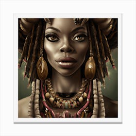 African Woman With Dreadlocks Canvas Print