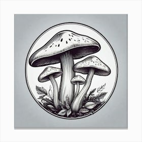 Mushrooms In A Circle 4 Canvas Print